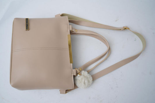 Women pu leather embellished hand bag