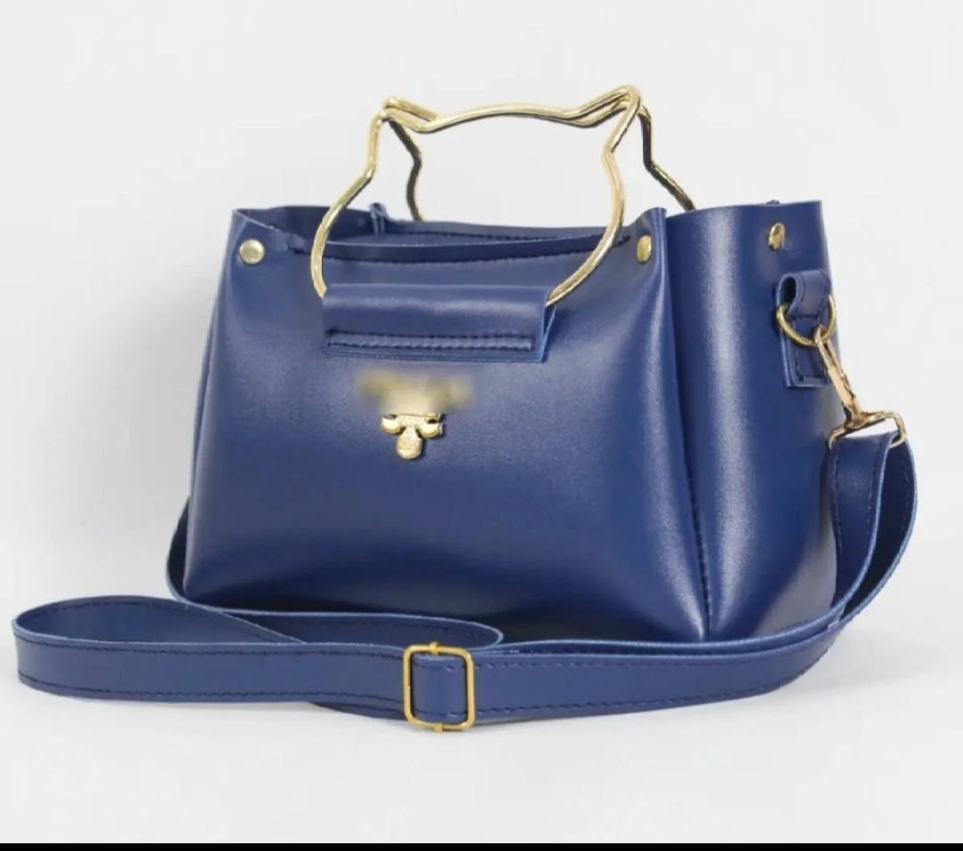 Girls pu leather plain hand bag