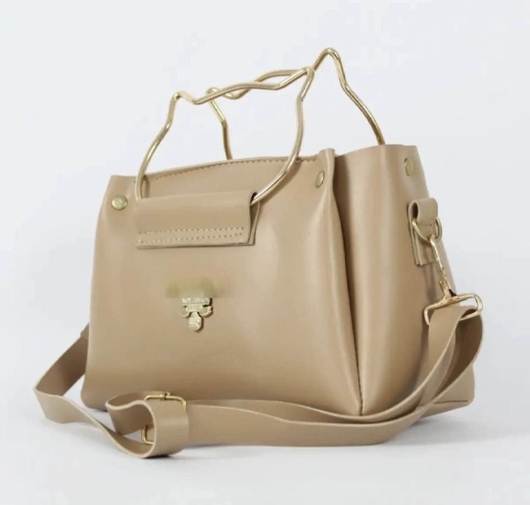 Girls pu leather plain hand bag