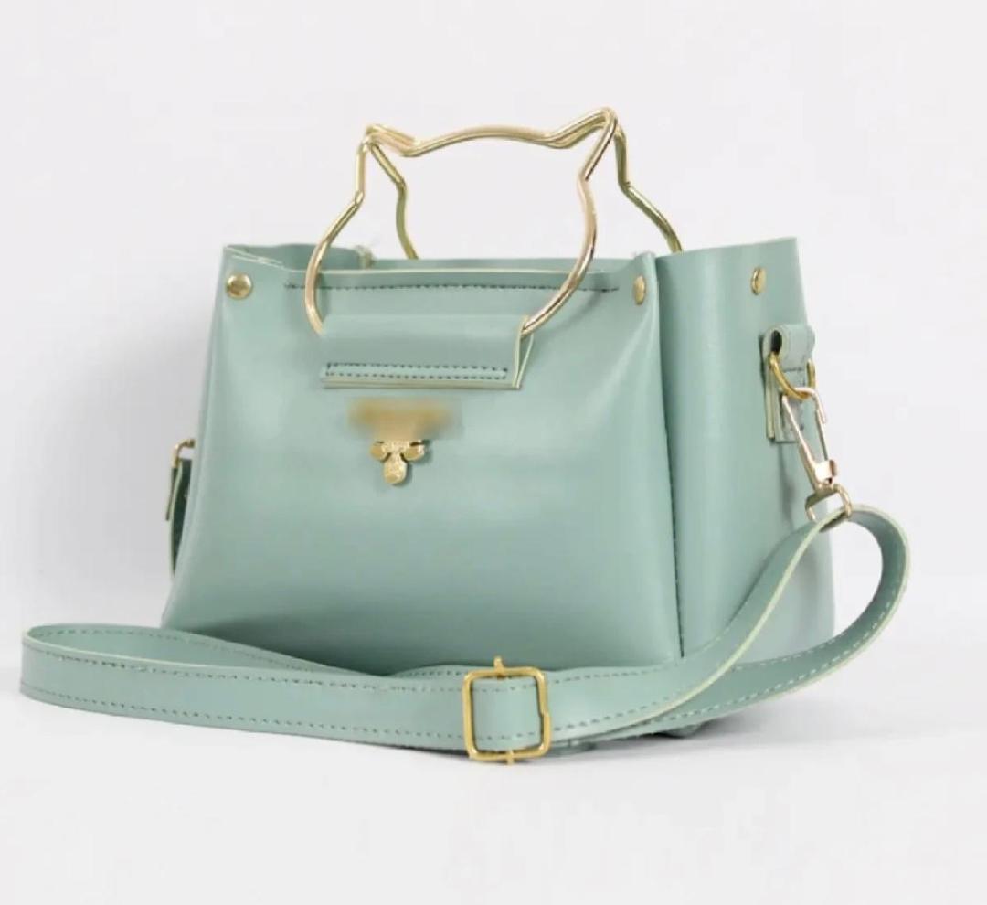 Girls pu leather plain hand bag