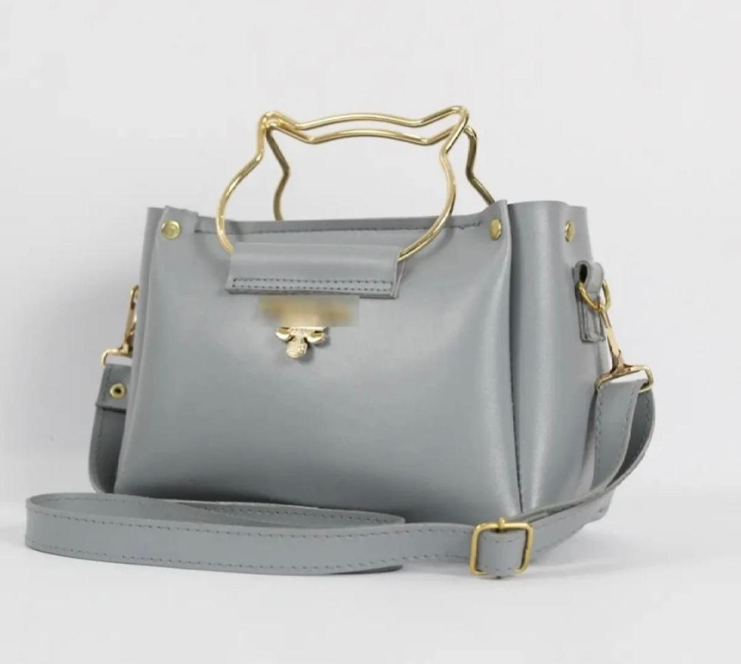 Girls pu leather plain hand bag