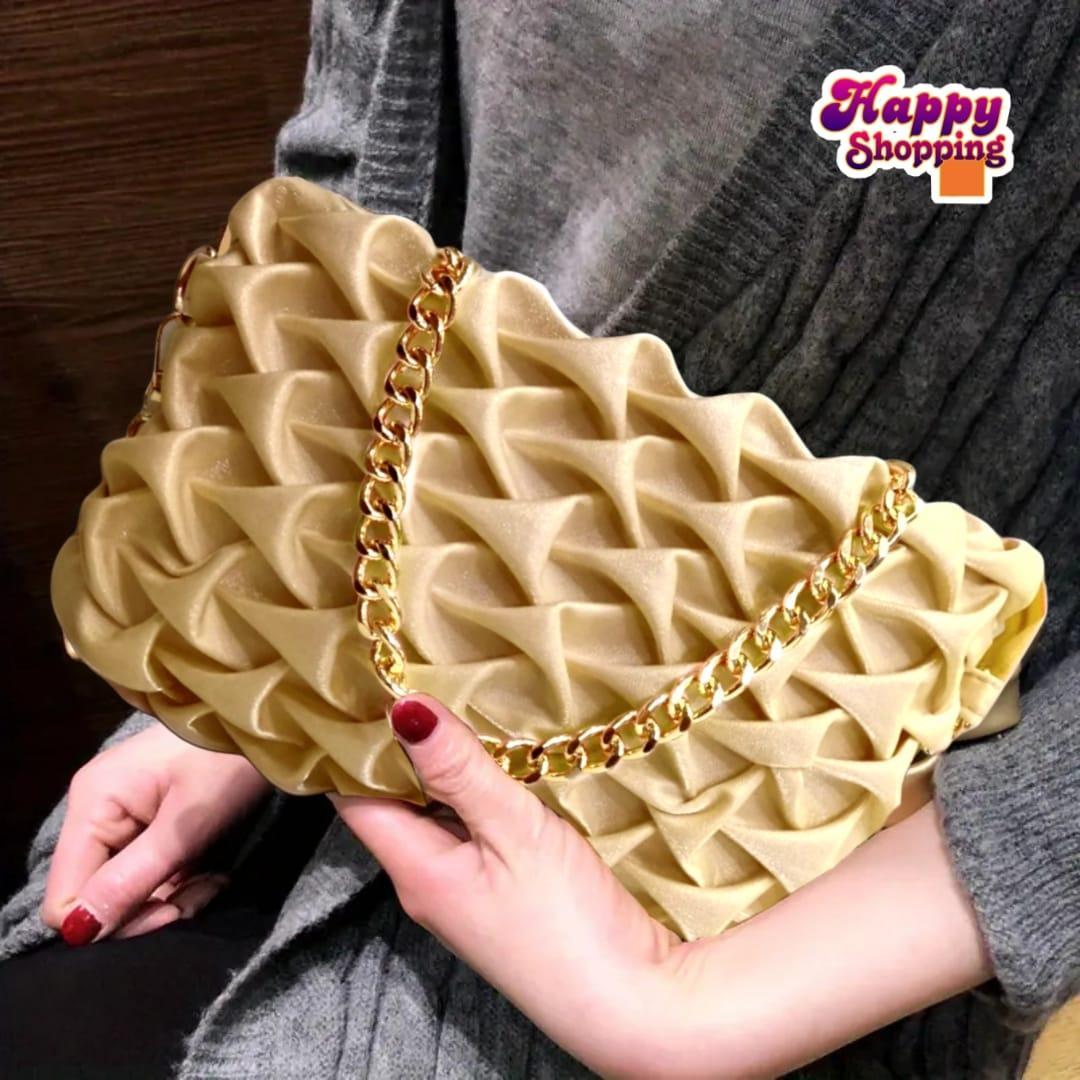 Stylish women textured polyester shoudlder bag