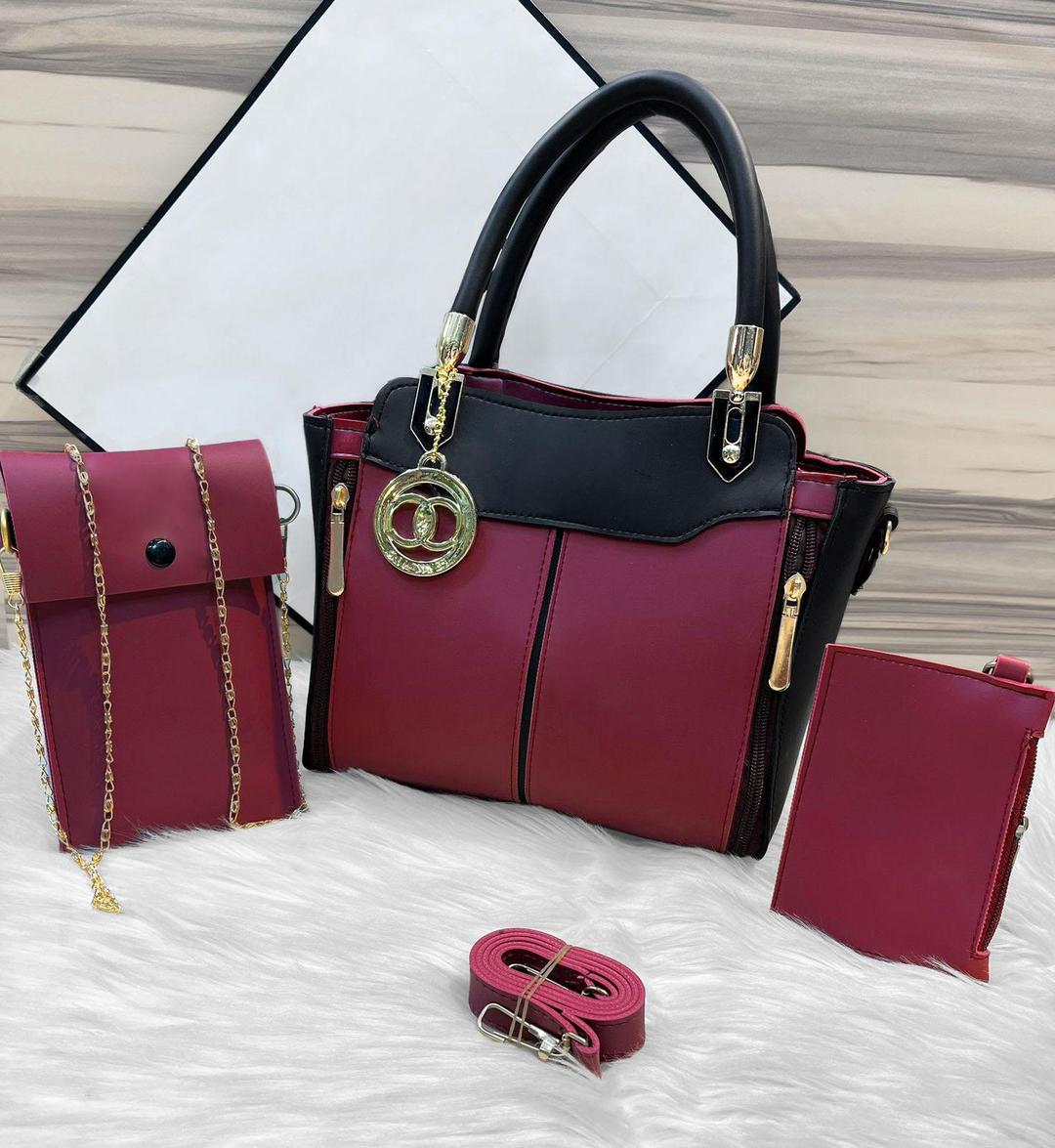 Women rexine plain shoulder bag