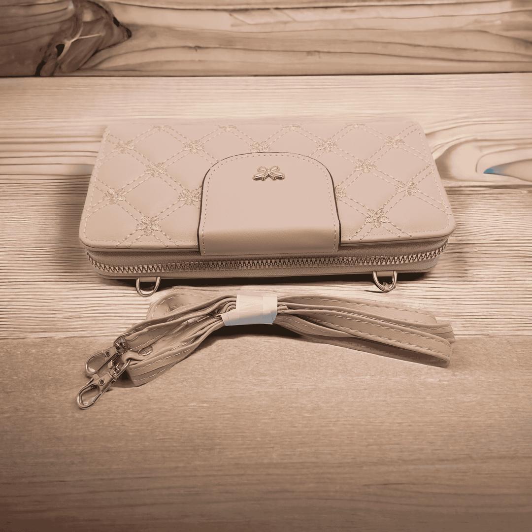 Women pu leather embroidered clutch