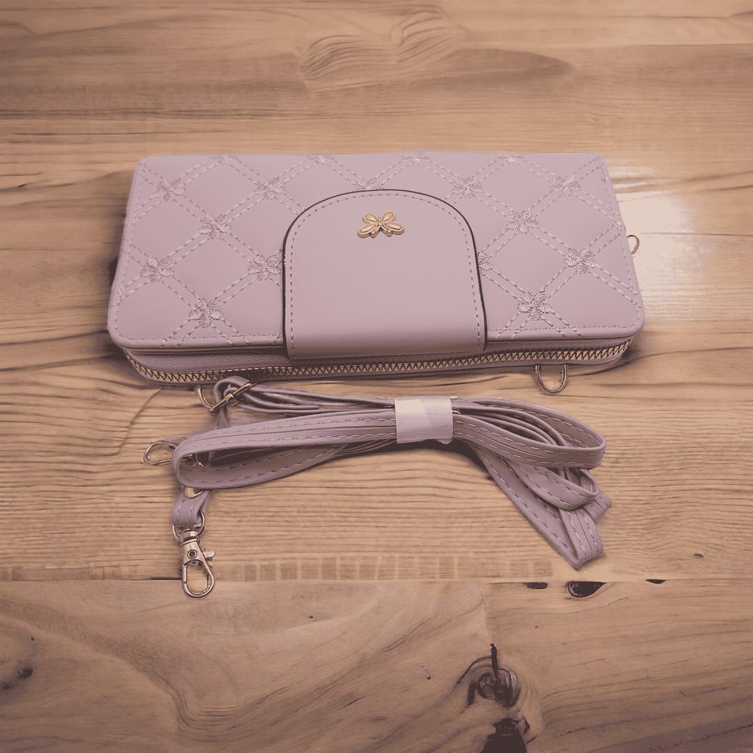 Women pu leather embroidered clutch