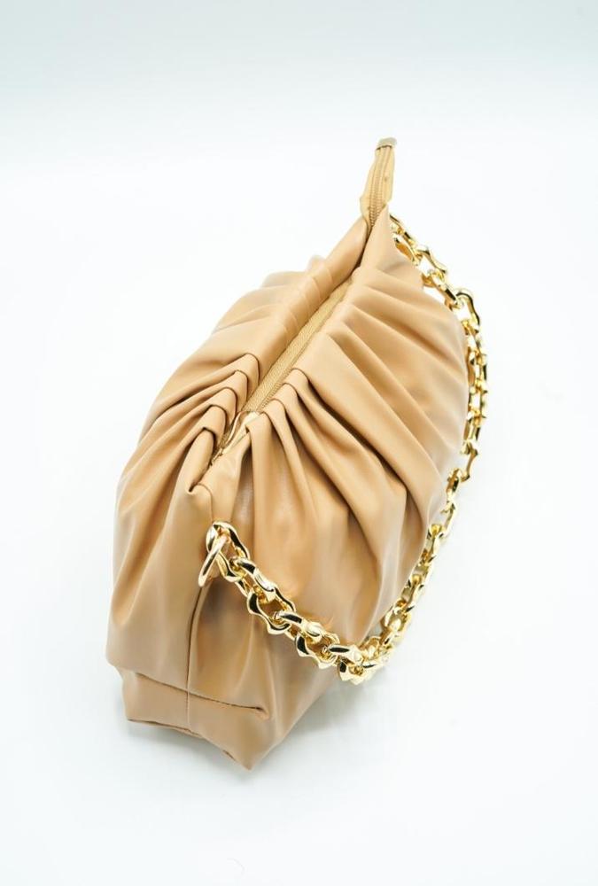 Women pu leather plain clutch bag