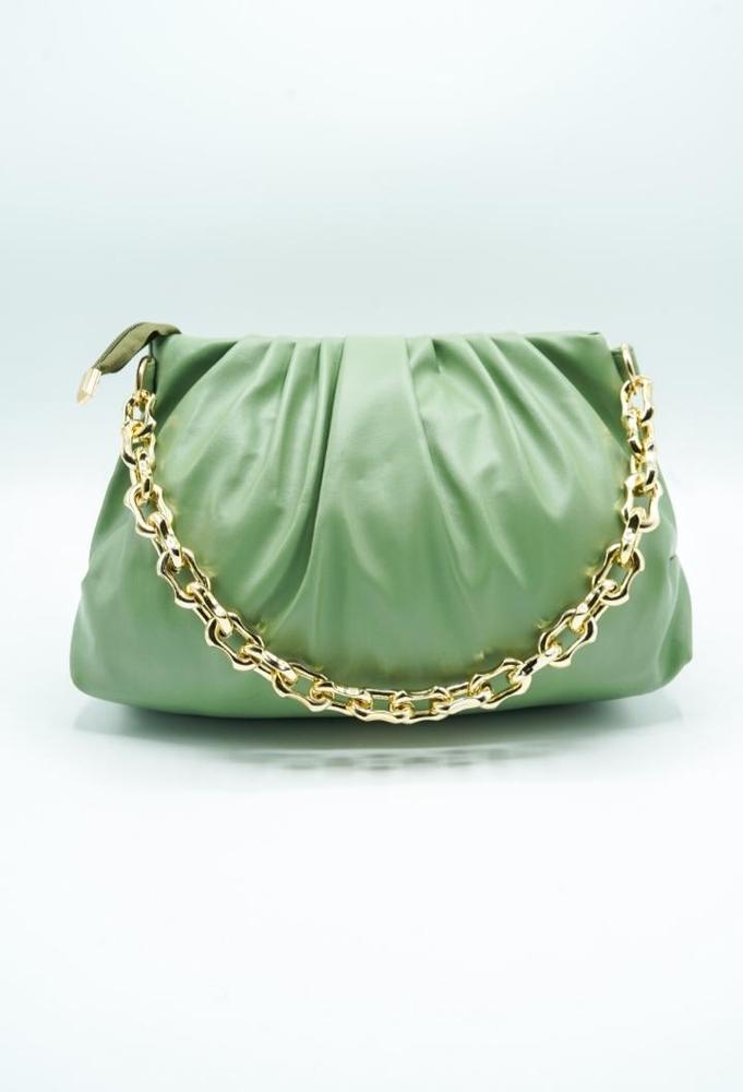 Women pu leather plain clutch bag