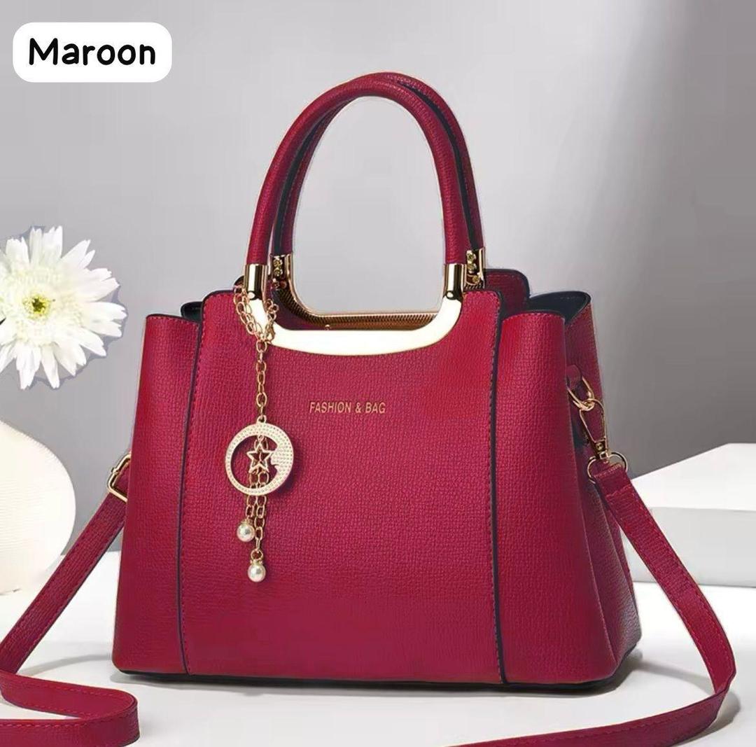 Women rexine plain hand bag