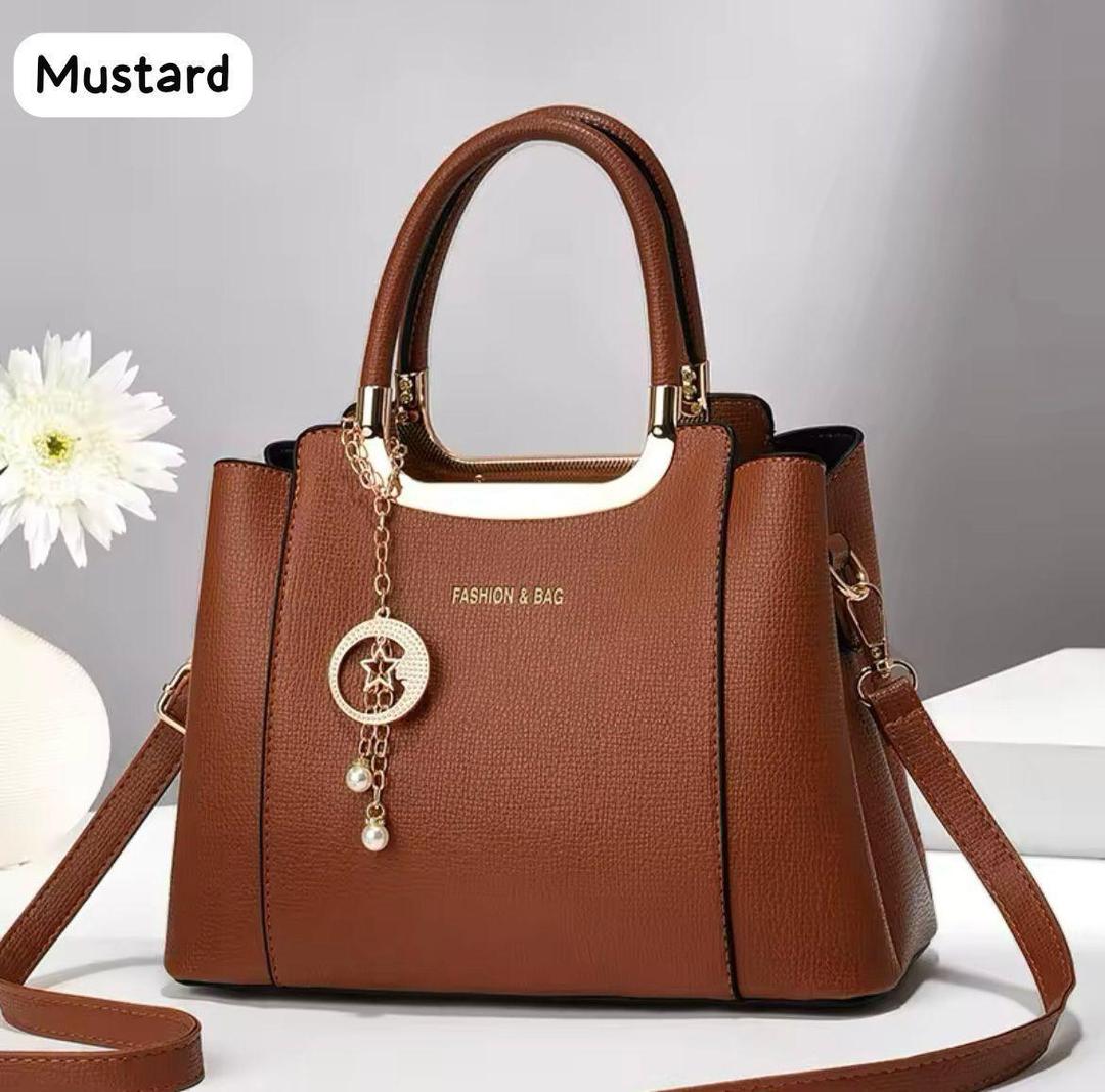 Women rexine plain hand bag