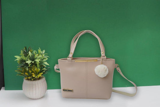 Women pu leather embellished hand bag