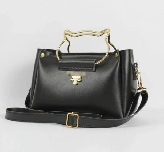 Girls pu leather plain hand bag